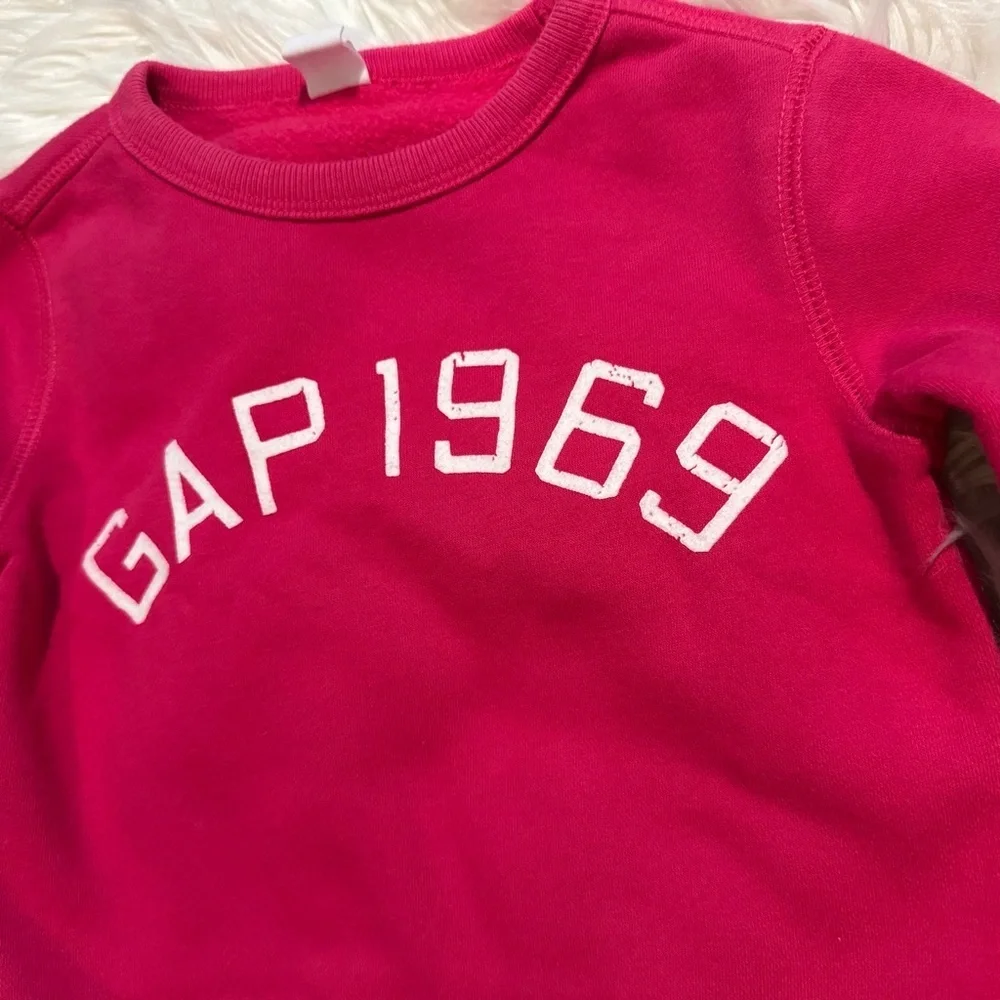 GAP‎ Baby Girl 2T Pink 1969 Logo Fleece Sweatshirt Cozy